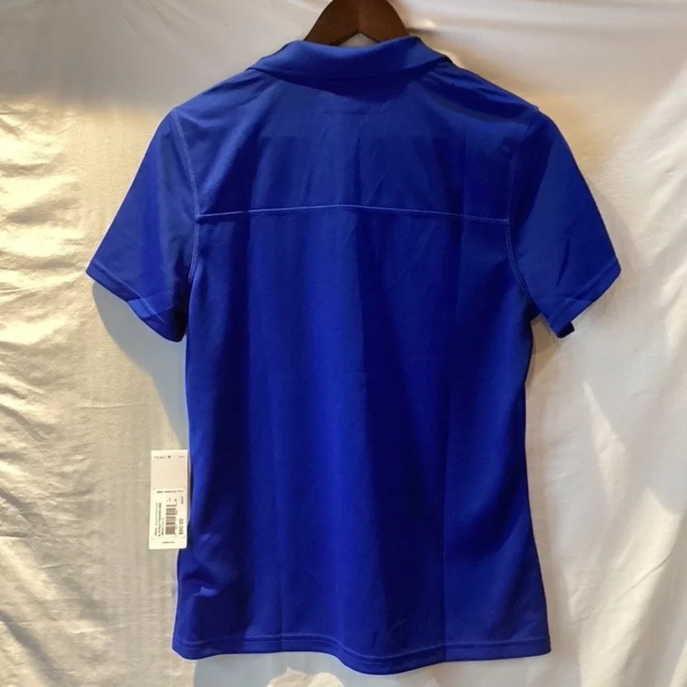 Adidas Polo Shirt Unisex Collegiate Royal Blue Short Sleeve M Snap Closure NWT‎